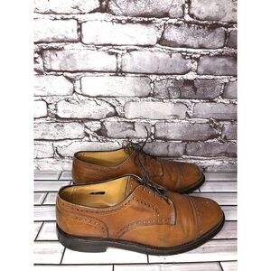 Allen Edmonds Lexington Brown Leather Cap Toe Oxfords Dress Shoes Men 9.5D US/43
